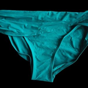 Bleu Rod Beattie Green and Blue Bikini Bottom with Banded Waist, Size 6